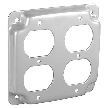 Southwire Electrical Box Cover, Square, Galvanized Steel, Duplex and Raised Cover G1939